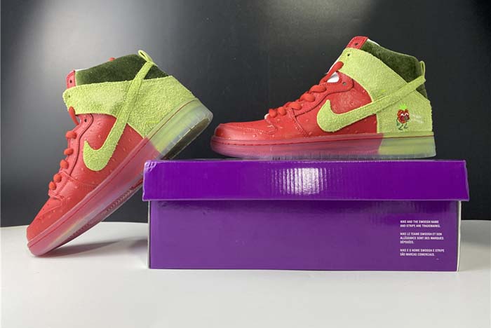 dunk sb nike sb dunk high “strawberry cough cw7093-600