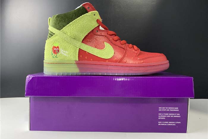 dunk sb nike sb dunk high “strawberry cough cw7093-600