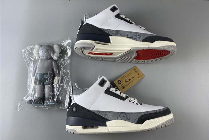 air jordan 3 kaws fresh water white/light grey