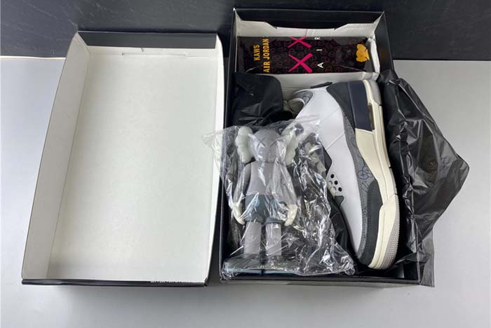 air jordan 3 kaws fresh water white/light grey