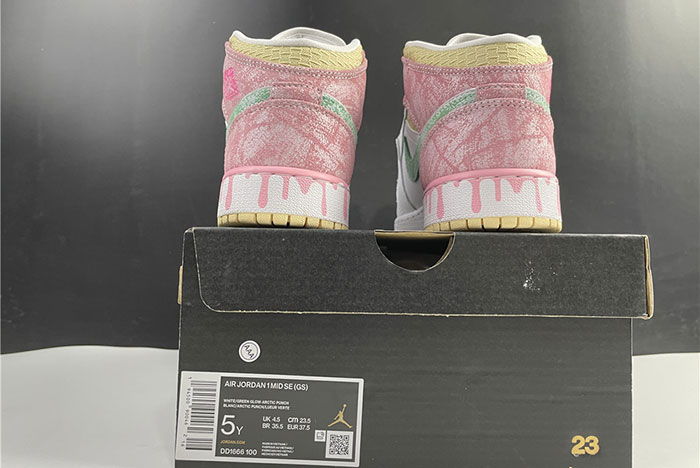 air jordan 1 mid paint drip (gs) - dd1666-100