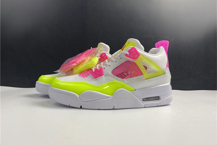 air jordan 4 retro white lemon pink (gs) - cv7808-100