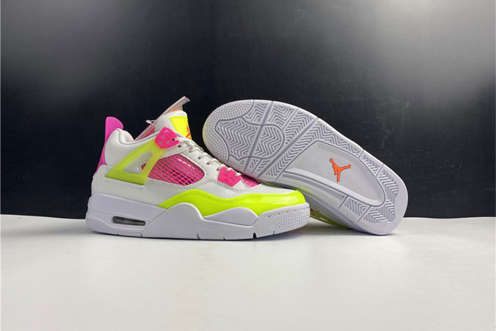 air jordan 4 retro white lemon pink (gs) - cv7808-100
