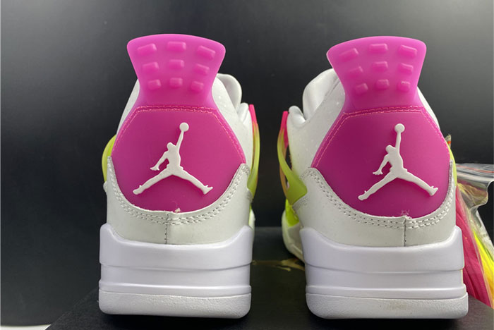 air jordan 4 retro white lemon pink (gs) - cv7808-100