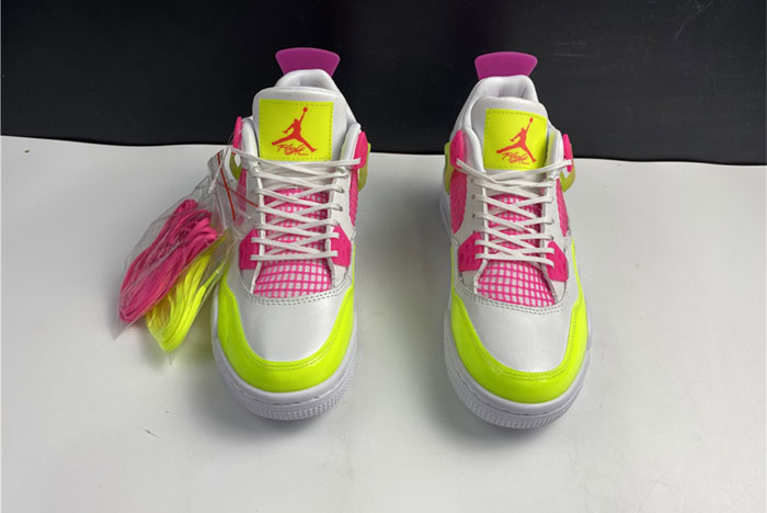 air jordan 4 retro white lemon pink (gs) - cv7808-100