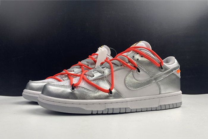 off-white x nike dunk low silver ct0856-800