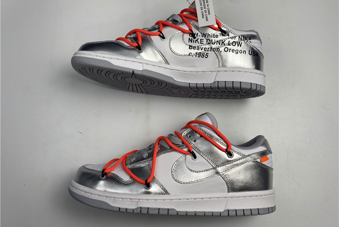 off-white x nike dunk low silver ct0856-800