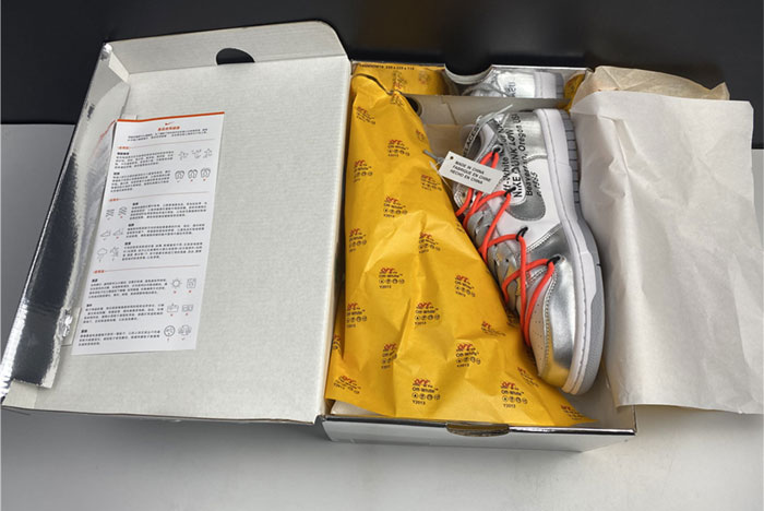 off-white x nike dunk low silver ct0856-800
