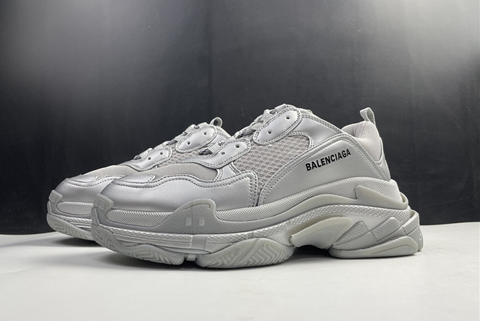 Ba*len*cia*ga triple s sneaker ''silver metallic''-536737-w2fs2-8100