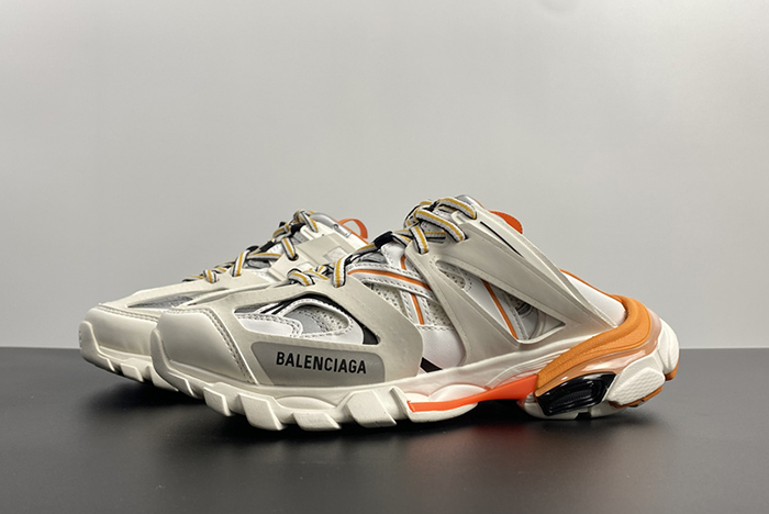Ba*len*cia*ga 3.0 track mule white and orange - 623813-w3cp5-9059