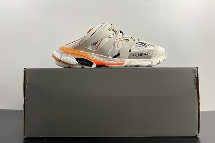 Ba*len*cia*ga 3.0 track mule white and orange - 623813-w3cp5-9059