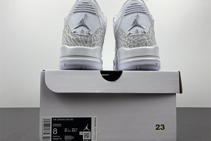 nike air jordan 3  pure white       429487-111