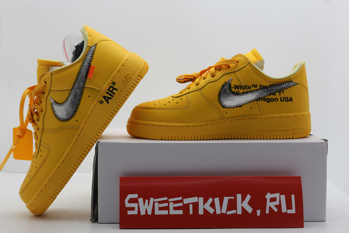 nike air force 1 low off-white university gold metallic silver - dd1876-700
