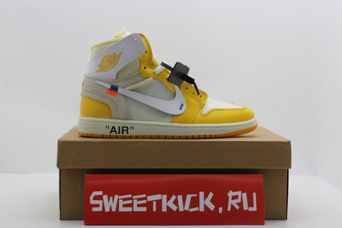 2019 air jordan 1 x off-white nrg white/dark powder yellow-cone aq0818-149