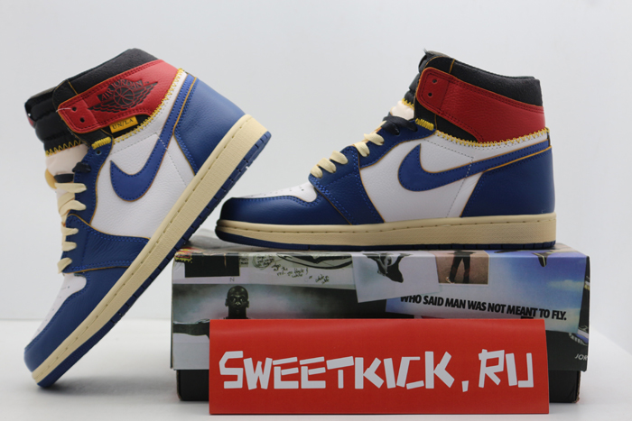 air jordan 1 retro high union los angeles blue toe - bv1300-146