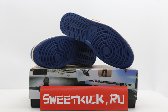 air jordan 1 retro high union los angeles blue toe - bv1300-146