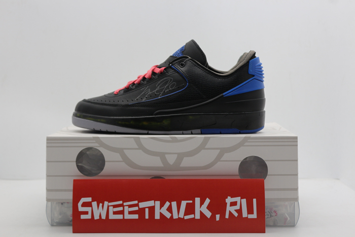 jordan 2 retro low sp off-white black blue - dj4375-004