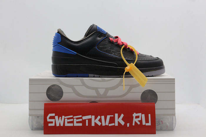 jordan 2 retro low sp off-white black blue - dj4375-004