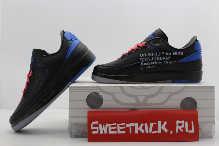 jordan 2 retro low sp off-white black blue - dj4375-004