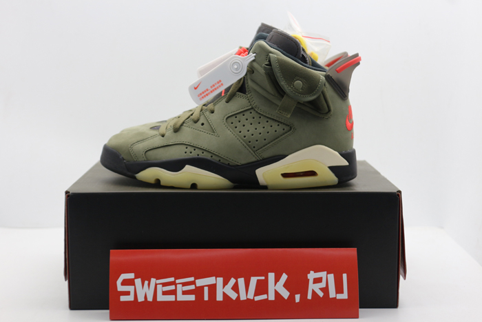 travis scott air jordan 6 medium olive - cn1084-200