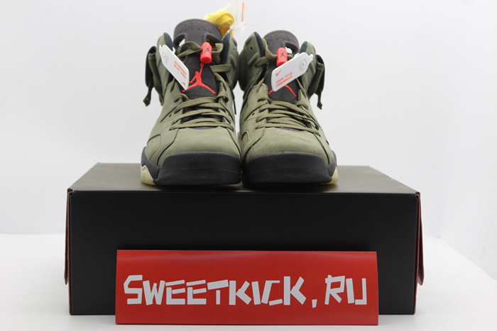 travis scott air jordan 6 medium olive - cn1084-200