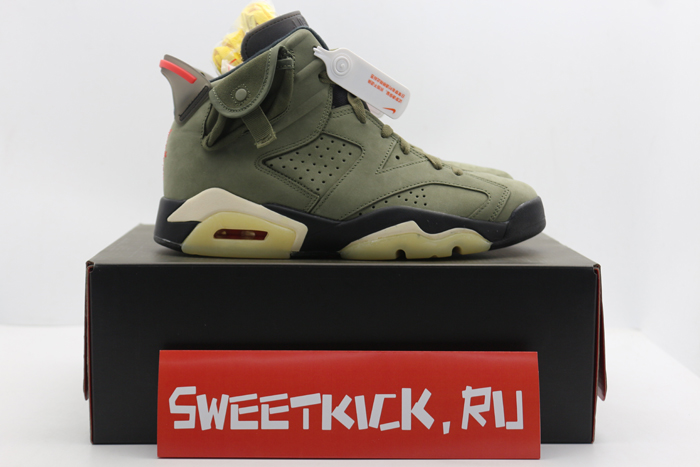 travis scott air jordan 6 medium olive - cn1084-200