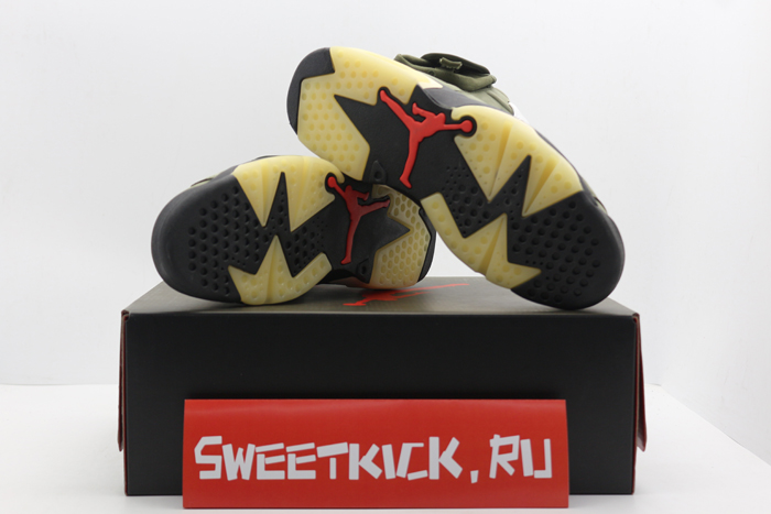 travis scott air jordan 6 medium olive - cn1084-200