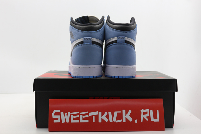 air jordan 1 retro high white university blue black - 555088-134