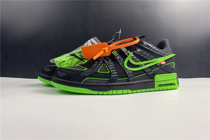off-white x nike air rubber dunk “green strike” cu6015-001