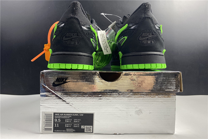 off-white x nike air rubber dunk “green strike” cu6015-001