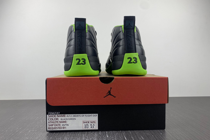 air jordan 12 black/green 43