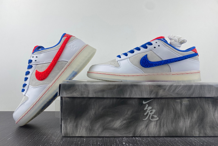 nike dunk low year of the rabbit "white/crimson-varsity royal" fd4203-161