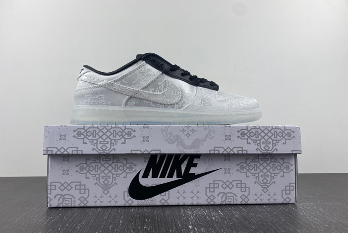clot x fragment x nike dunk low colorway: white/black  fn0315-110