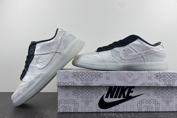 clot x fragment x nike dunk low colorway: white/black  fn0315-110