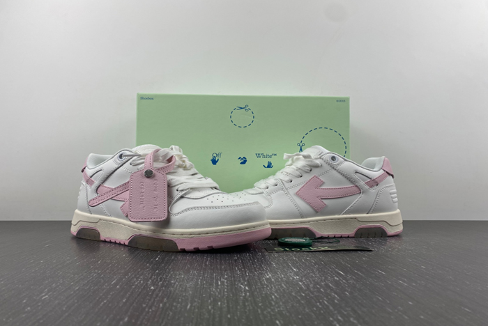 off-white out of office withe pink & off white