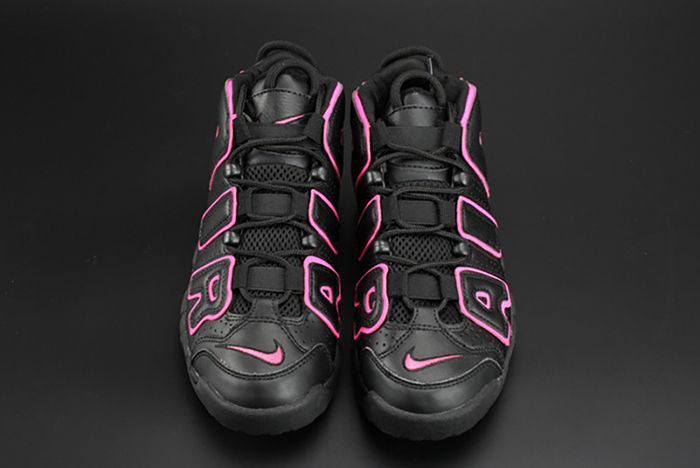 nike air more uptempo gs "hyper pink" black/ pink womens 415082-003