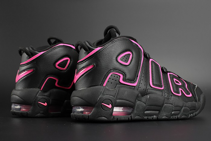 nike air more uptempo gs "hyper pink" black/ pink womens 415082-003
