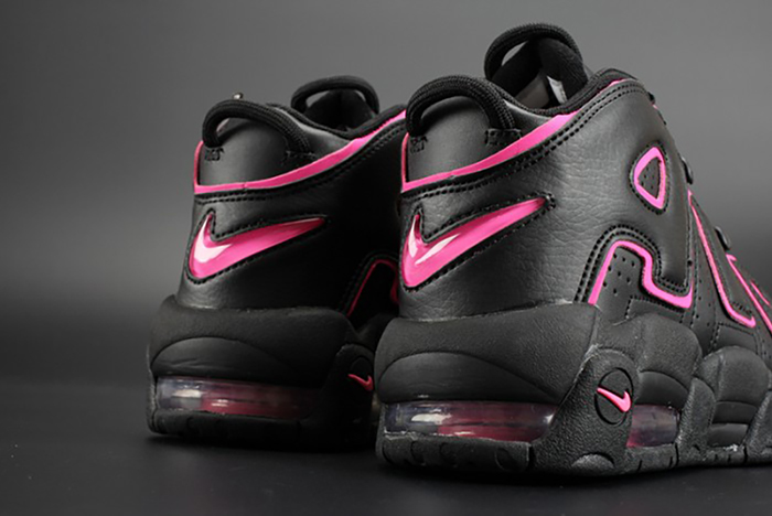 nike air more uptempo gs "hyper pink" black/ pink womens 415082-003