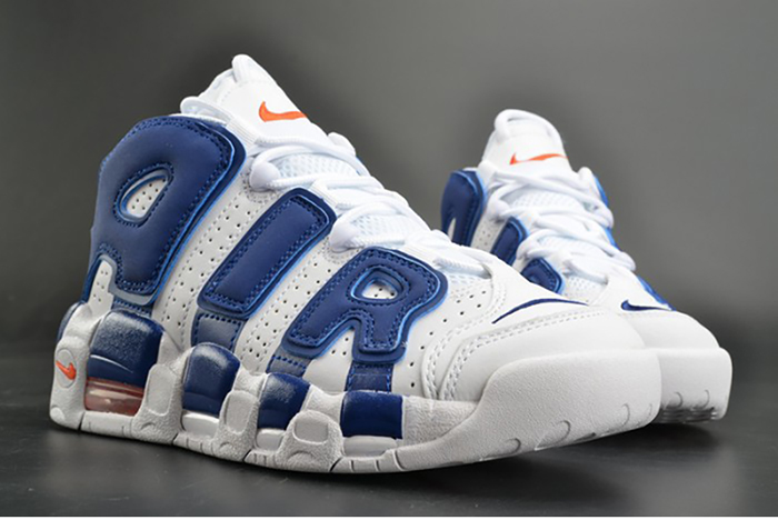 nike air more uptempo "knicks" white/deep royal blue womens 415082-103