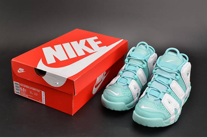 nike air more uptempo gs "island green" womens 415082-300
