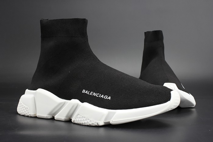 Ba*len*cia*ga stretch mesh high top sneaker black white