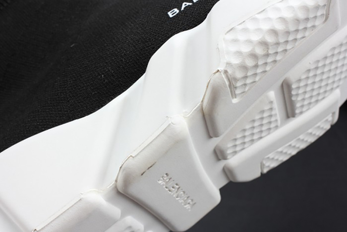 Ba*len*cia*ga stretch mesh high top sneaker black white