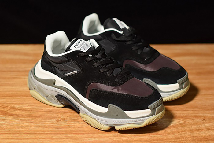 Ba*len*cia*ga triple s black burgundy 514008 w09s1 1058