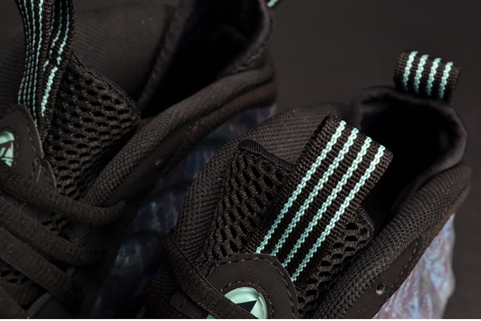 nike air foamposite one prm "abalone" black/aurora green mens 575420-009