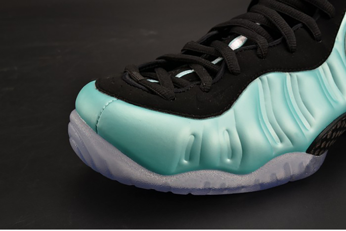 nike air foamposite pro "island green" metallic platinum mens 624041-303