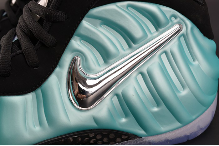 nike air foamposite pro "island green" metallic platinum mens 624041-303