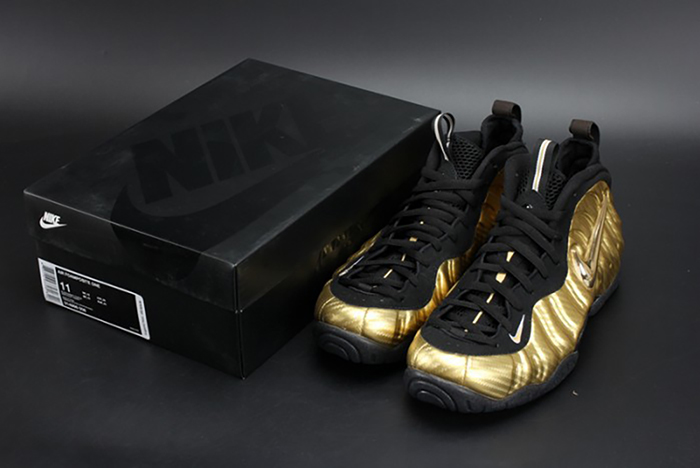 air foamposite pro "metallic gold" black mens 624041-701