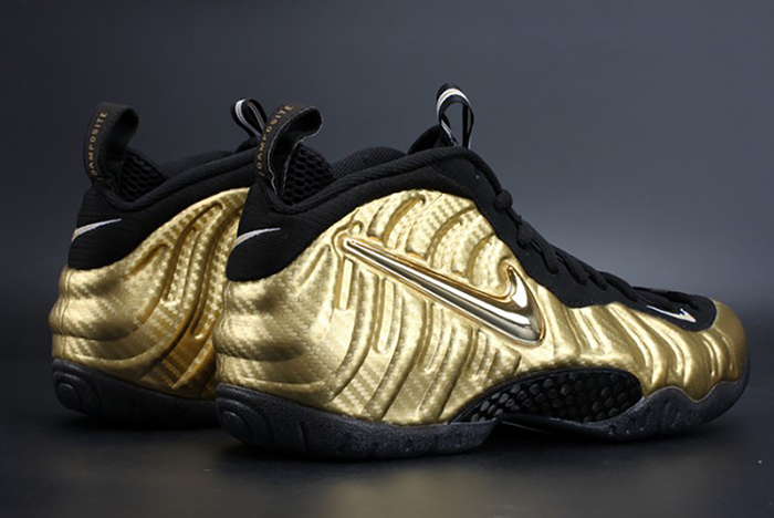 air foamposite pro "metallic gold" black mens 624041-701