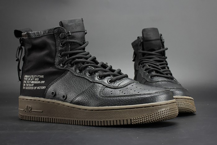 nike sf air force 1 mid "hazel" black 917753-002