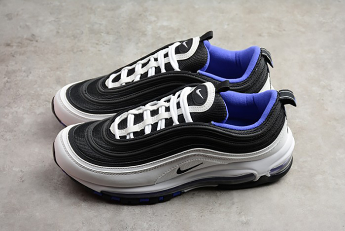nike mens  air max 97 white/black-persin violet  921522-102
